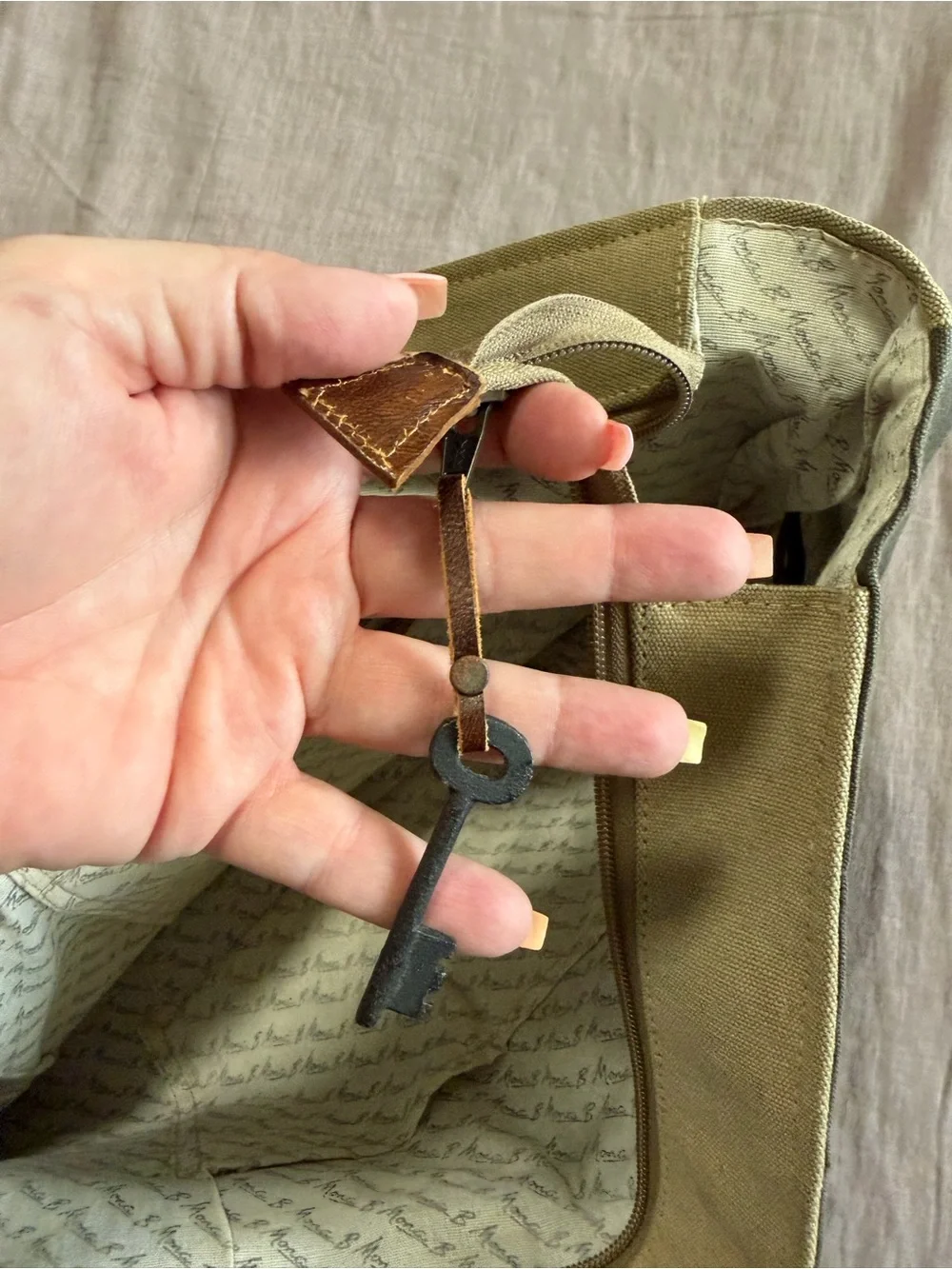 Mona B Dakota Up-Cycled Canvas Shoulder Bag Vintage Military Tarps Truck Covers